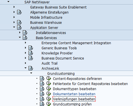 Screenshot: Neu erstellte Dokumentenart mit SAP-Businessobjekt verknüpfen