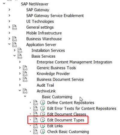 Screenshot: La configuration est lancée via la transaction standard SAP SPRO